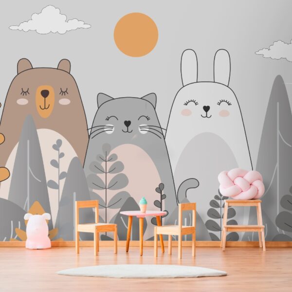 Papel de Parede Autoadesivo Floresta Encantada – Fácil de aplicar, perfeito para quartos de crianças.