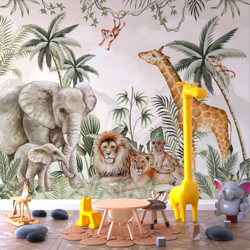 Papel de Parede Safari Animais Selvagens na Floresta