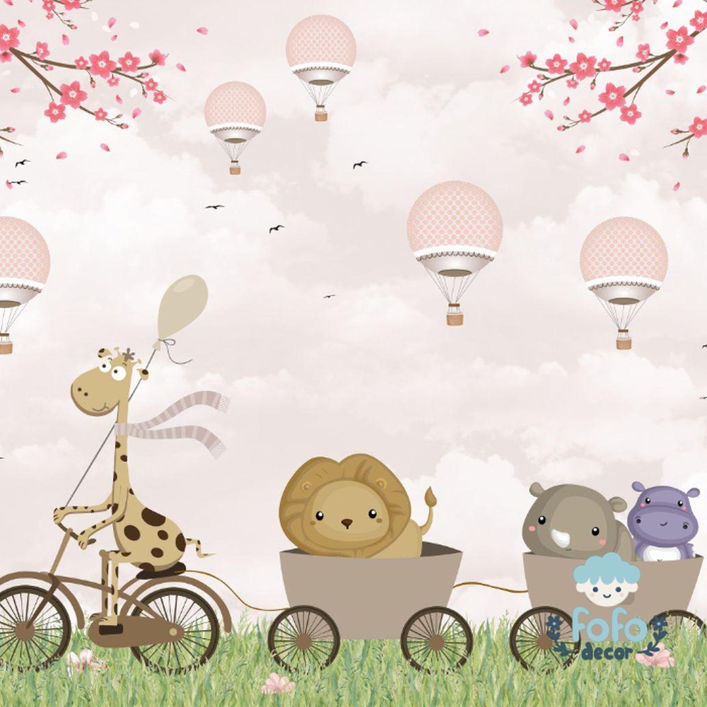 Decoração infantil com tema aventura animal, trazendo um toque de diversão ao ambiente.