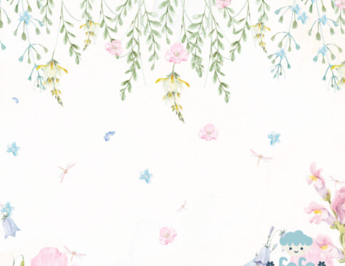 Papel de parede elegante com folhagens pendentes e tons suaves.