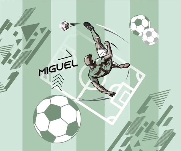 papel de parede infantil futebol em tons verdes para quarto de menino ideias para masculino