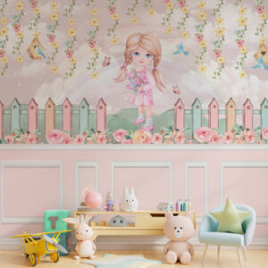 Papel de Parede Infantil Menina Flores