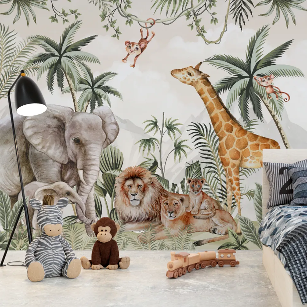 Papel de Parede Safari Animais Selvagens na Floresta