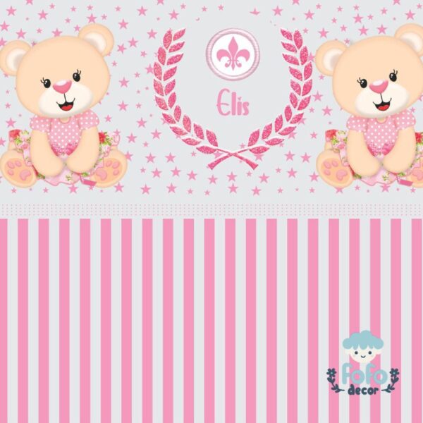 Papel de parede exclusivo com nome personalizado, estrelas e listras suaves, ideal para um toque especial na decoração infantil.