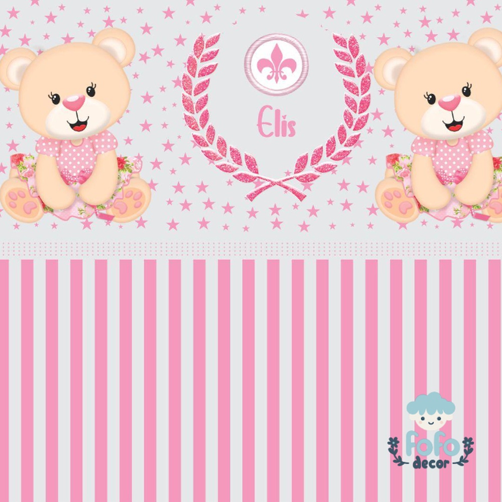 Papel de parede exclusivo com nome personalizado, estrelas e listras suaves, ideal para um toque especial na decoração infantil.