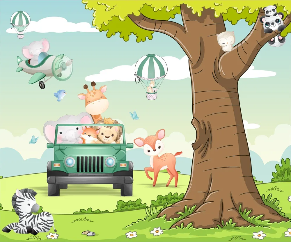 Papel de Parede Mágico - Passeio na Floresta do Animais