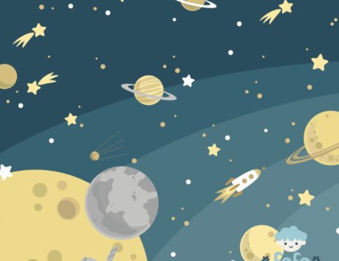 Papel de parede de galáxia para decoração infantil temática