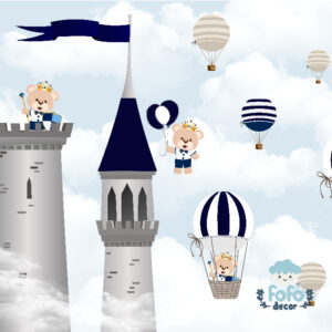 Papel de Parede Ursinho Príncipe Azul para decoração de quarto infantil
