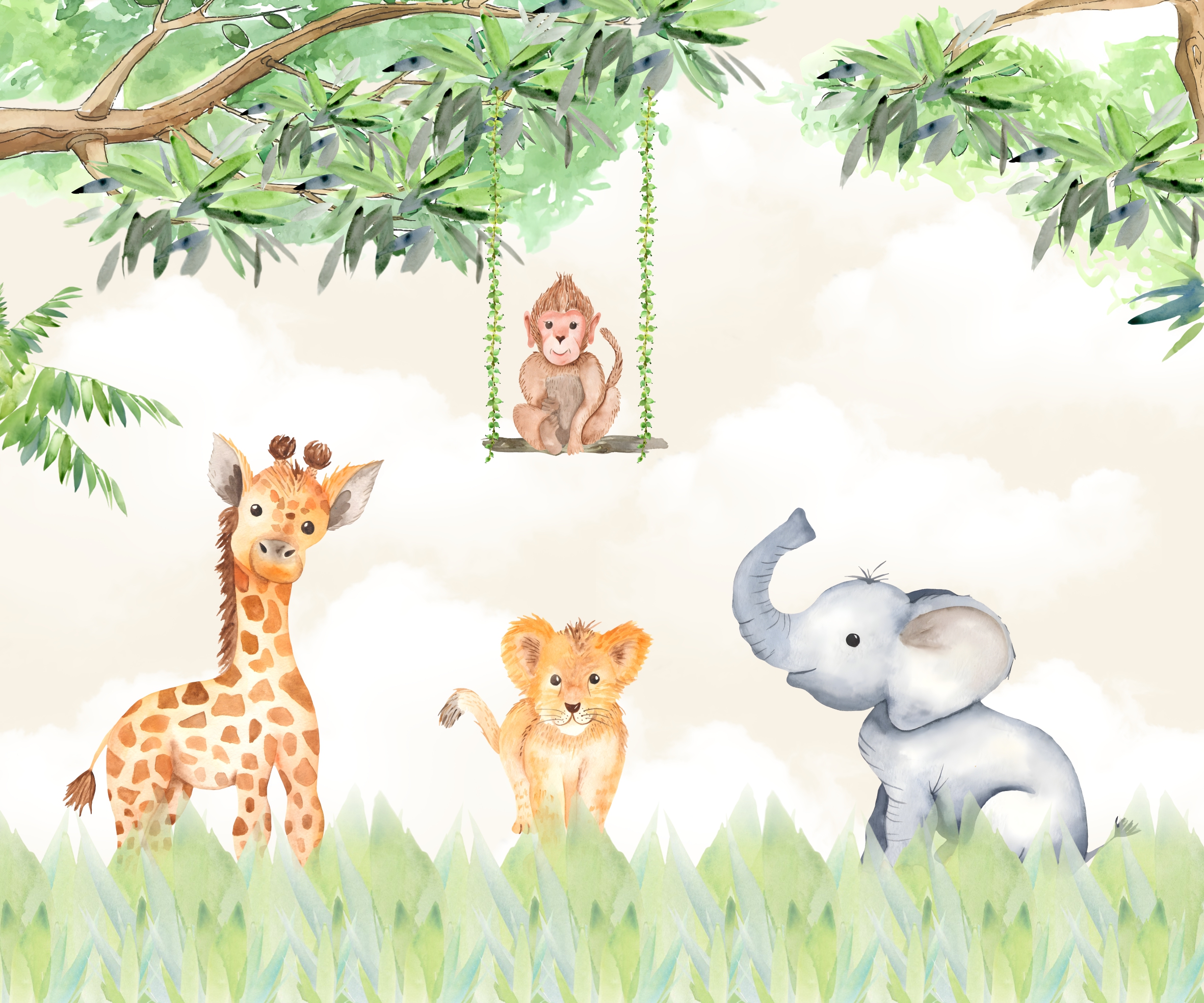 Papel de Parede Animais na Selva - Decore o Quarto com Aventura e Diversão