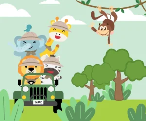 Papel de Parede Infantil Aventura no Safari