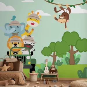 Papel de Parede Infantil Aventura no Safari