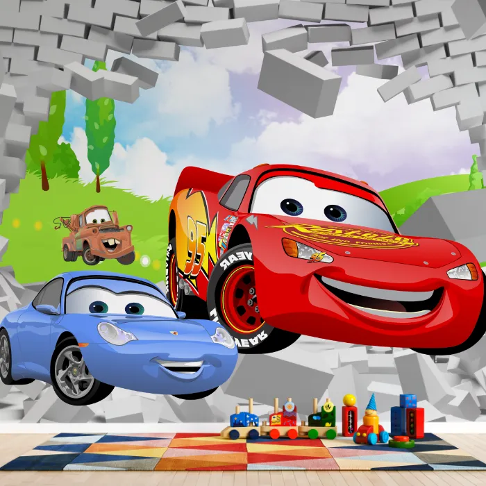 Papel de Parede Infantil Carros 3D