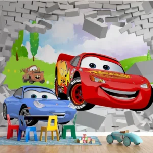 Papel de Parede Infantil Carros 3D