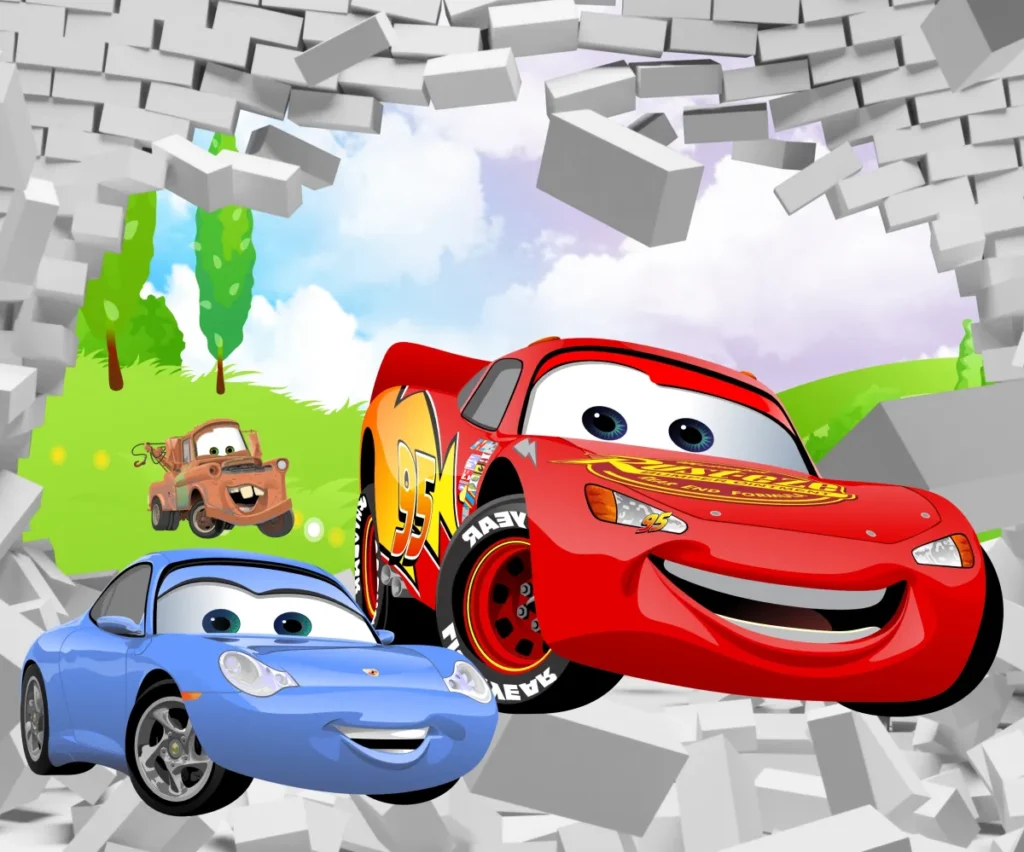 Papel de Parede Infantil Carros 3D