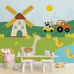 Papel de Parede Fazendinha Feliz Child - Diversão no Campo