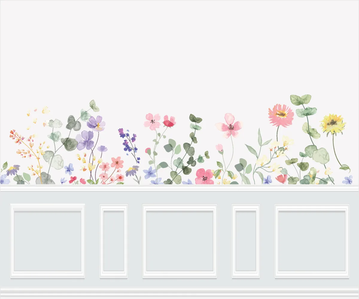 Papel de Parede Floral Aquarela Delicado