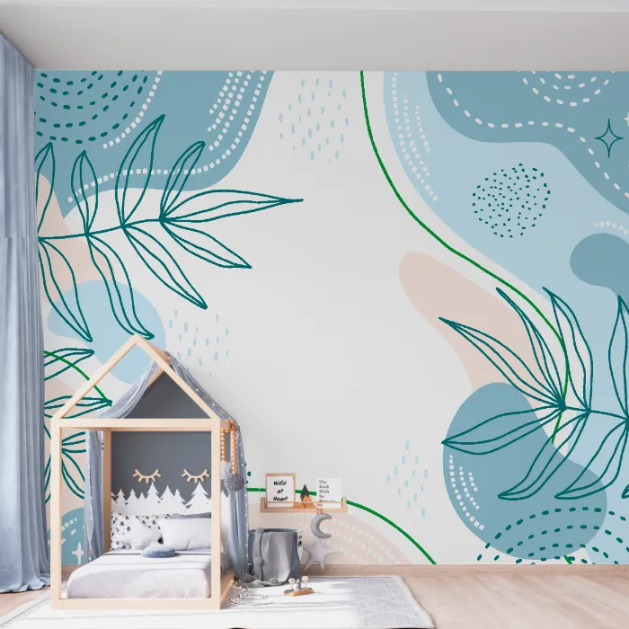 Papel de Parede Folhas Tropicais Abstratas