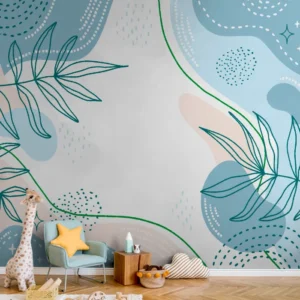Papel de Parede Folhas Tropicais Abstratas