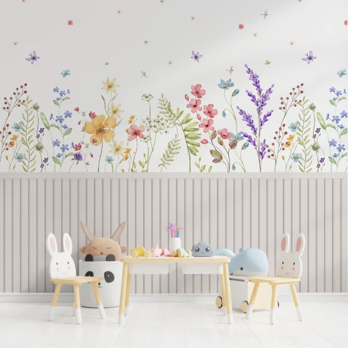 Papel de Parede Floral Delicado com Fundo Suave