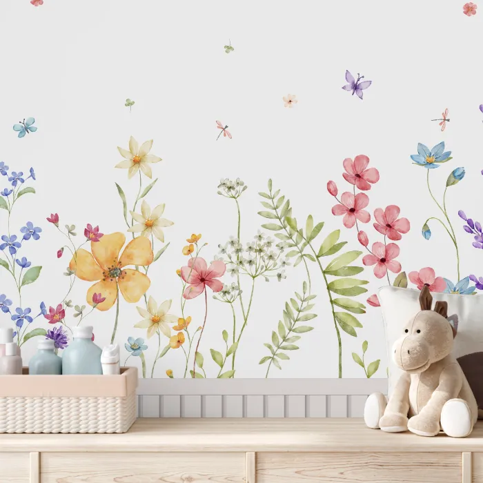Papel de Parede Floral Delicado com Fundo Suave