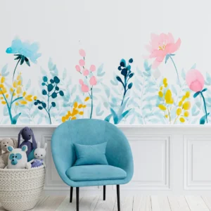 Papel de Parede Floral Aquarela Delicado