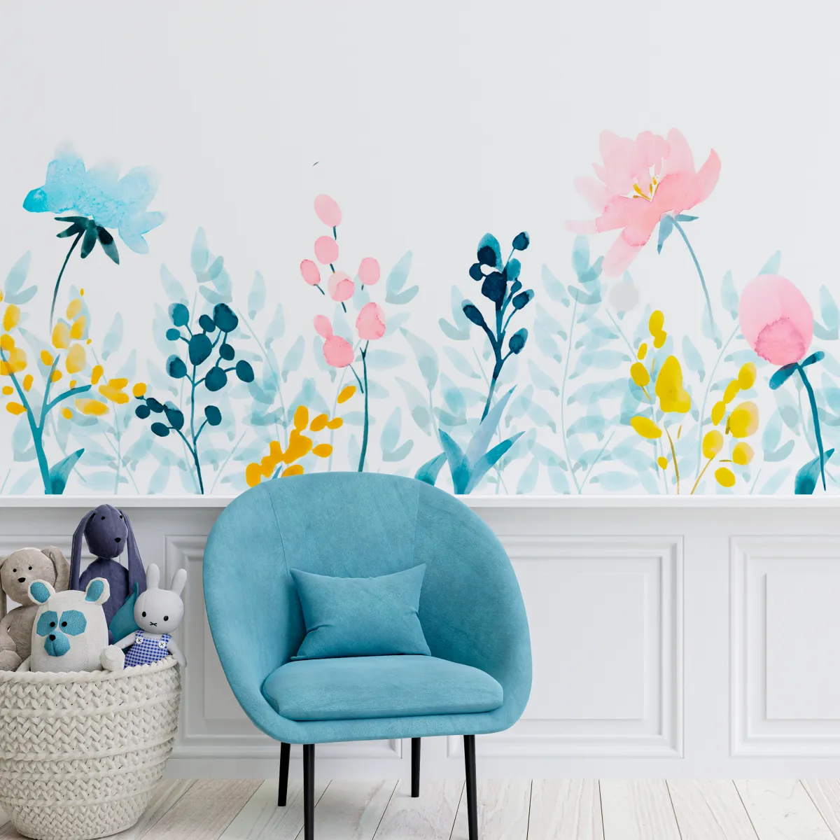 Papel de Parede Floral Aquarela Delicado