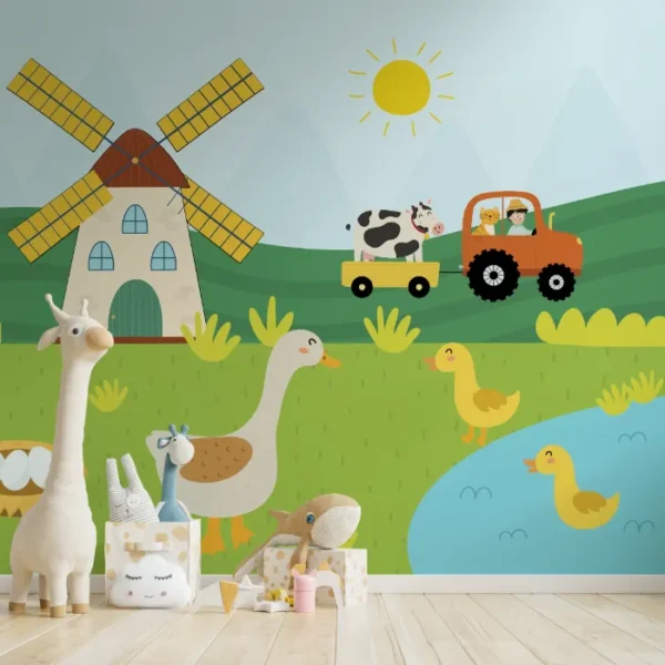 Papel de Parede Fazendinha Feliz Child - Diversão no Campo