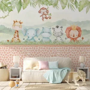 Papel de Parede Infantil Safari das Pedras