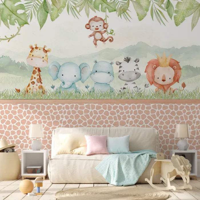 Papel de Parede Infantil Safari das Pedras