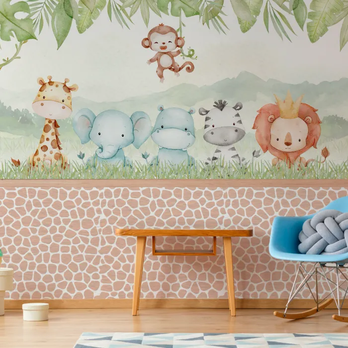 Papel de Parede Infantil Safari das Pedras