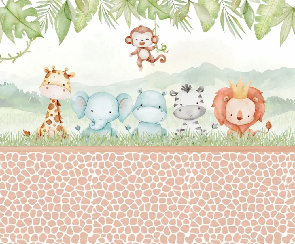 Papel de Parede Infantil Safari das Pedras