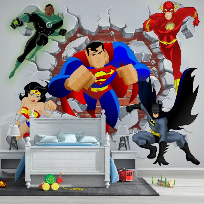 Papel de Parede Liga da Justiça Quebrando a Parede
